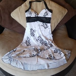 Black and white floral dress